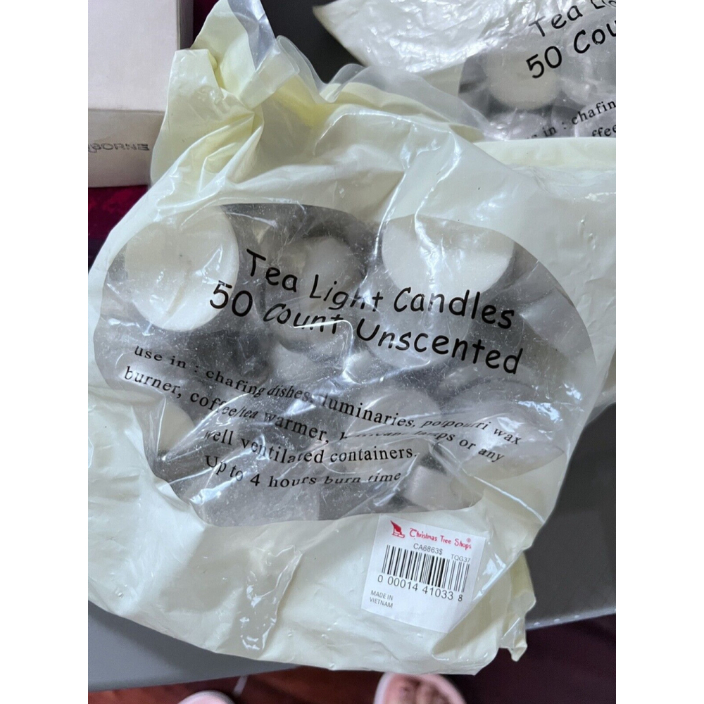 Tea Light Candles Bulk Pack 3 hours Burn White Unscented 50